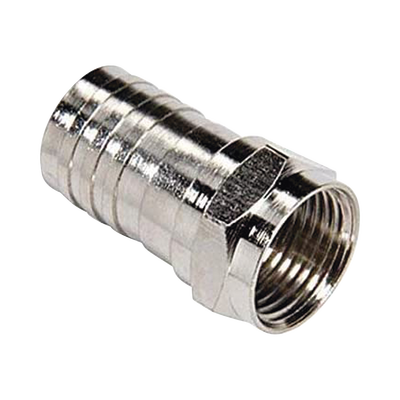 EPCOM TITANIUM - Conector F Macho, Plegable de Doble Blindaje para cable RG-6, Cuerpo de Bronce Niquelado.
