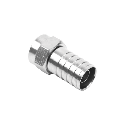 EPCOM TITANIUM - Conector F Macho, Plegable de Doble Blindaje para cable RG-59, Cuerpo de Bronce Niquelado.