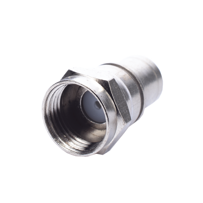 EPCOM TITANIUM - Conector F Macho Plegable, Con PIN para Cable RG-59, Cuerpo de Bronce Niquelado.