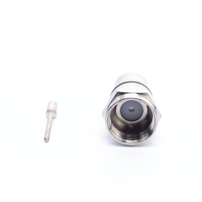EPCOM TITANIUM - Conector F Macho Plegable, Con PIN para Cable RG-59, Cuerpo de Bronce Niquelado.