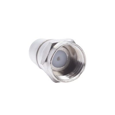 EPCOM TITANIUM - Conector F Macho, Plegable con PIN para Cable RG-6, Cuerpo de Bronce Niquelado.