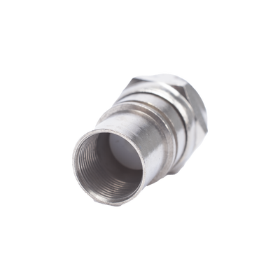EPCOM TITANIUM - Conector F Macho, Plegable con PIN para Cable RG-6, Cuerpo de Bronce Niquelado.