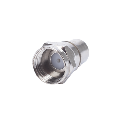 EPCOM TITANIUM - Conector F Macho, Plegable con PIN para Cable RG-6, Cuerpo de Bronce Niquelado.