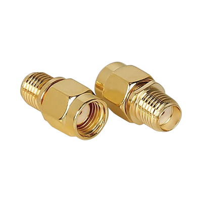 EPCOM TITANIUM - Adaptador SMA Macho Inverso a SMA Hembra, Oro/ Oro/ Teflón,