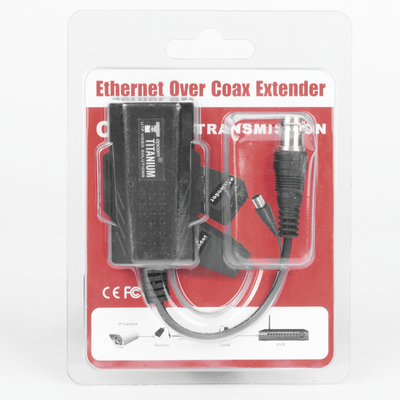 EPCOM TITANIUM - Kit EXTENSOR IP por cable CABLE COAXIAL para distancias de HASTA 200 m / REUTILIZA EL CABLEADO EXISTENTE PARA CONECTAR CÁMARAS IP / No Requiere Energía / Transmisión en Tiempo Real / Protección Contra Sobretensiones Incorporada