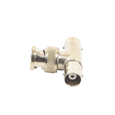EPCOM TITANIUM - Adaptador en T para 75 Ohm de Conector BNC Macho a Doble BNC Hembra, Níquel/ Oro/ Teflón.