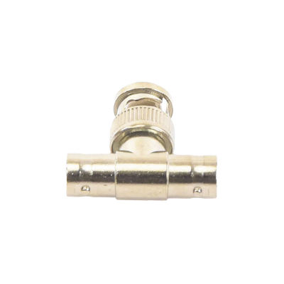 EPCOM TITANIUM - Adaptador en T para 75 Ohm de Conector BNC Macho a Doble BNC Hembra, Níquel/ Oro/ Teflón.