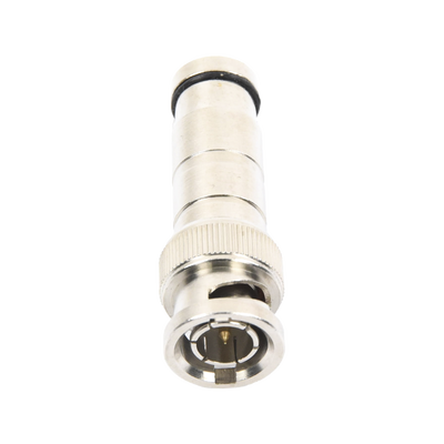 EPCOM TITANIUM - Conector BNC Macho en 75 Ohm, de Compresión Axial para Cable Coaxial RG-59/U, Níquel/ Oro/ Politetrafluoroetileno.