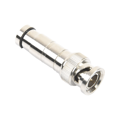 EPCOM TITANIUM - Conector BNC Macho en 75 Ohm, de Compresión Axial para Cable Coaxial RG-59/U, Níquel/ Oro/ Politetrafluoroetileno.