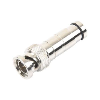 EPCOM TITANIUM - Conector BNC Macho en 75 Ohm, de Compresión Axial para Cable Coaxial RG-59/U, Níquel/ Oro/ Politetrafluoroetileno.