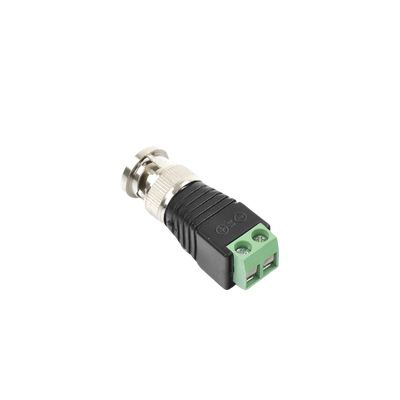 EPCOM TITANIUM - Adaptador de conector BNC macho a 2 terminales-tornillo para cables AWG-26-14, en aplicaciones Video Vigilancia, Níquel/ Oro/  PTFE y PVC.