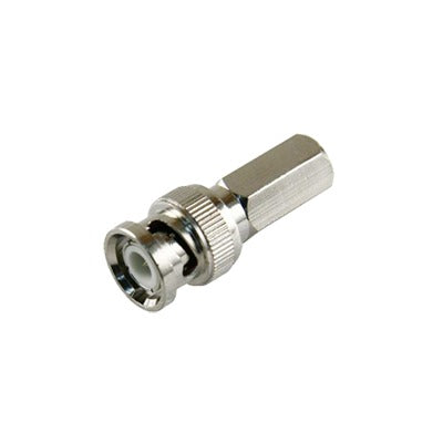 EPCOM TITANIUM - Conector BNC Macho de Ensamble Roscable (Hex.) en Sentido de las Manecillas de Reloj para Cable Coaxial RG-59/U, Níquel/ Oro/ Delrin.