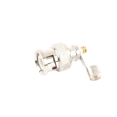 EPCOM TITANIUM - Conector BNC macho en 75 Ohm, para cable coaxial RG-59 / Con base de alivio negra de PVC, Níquel/ Oro/ PTFE.