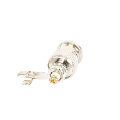 EPCOM TITANIUM - Conector BNC macho en 75 Ohm, para cable coaxial RG-59 / Con base de alivio negra de PVC, Níquel/ Oro/ PTFE.