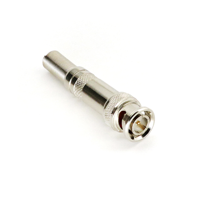 EPCOM TITANIUM - Conector BNC macho de 75 Ohm, con base de resorte para montar a presión cable coaxial RG-59/ Níquel/ Oro/ Teflón.