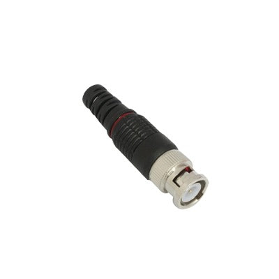 EPCOM TITANIUM - Conector BNC macho en 75 Ohm con Base de Alivio Plástica Negra para Cable Coaxial RG-59/ Níquel/ Oro / Teflón.