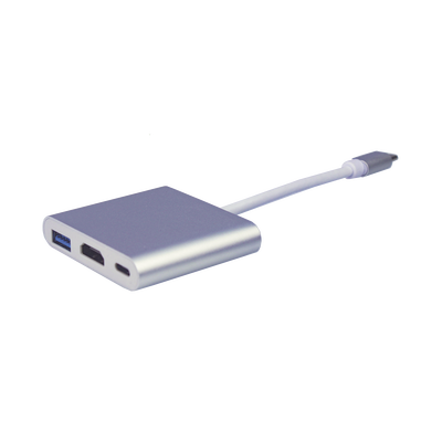 EPCOM POWERLINE - Adaptador Multipuerto USB-C 3.1 A HDMI 4K / USB 3.0 / USB – C /  Alta Velocidad de Transmisión de Datos / Admite Carga Rápida (PD) en el Puerto USB – C