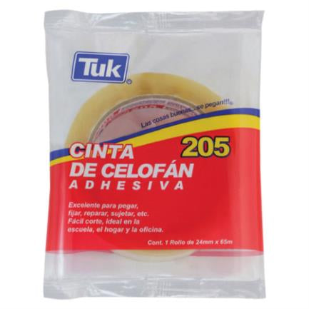 TUK - Cinta Adhesiva Tuk 205 Transparente 24mmx65m C/6