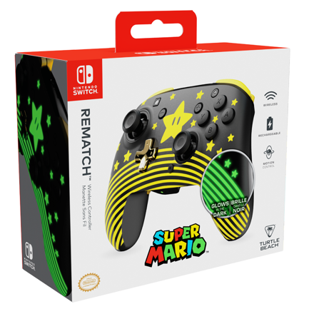 TURTLE BEACH - Control de Juego Inalámbrico Turtle Beach Rematch Estrella de Super Mario para Nintendo Switch