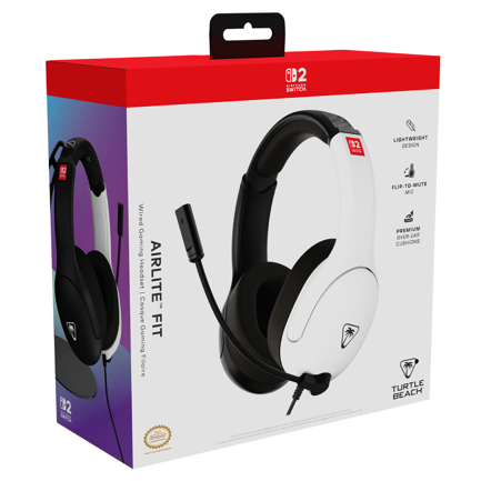 TURTLE BEACH - Auriculares de juego con cable Turtle Beach Airlite Fit  White Black para Nintendo Switch 2