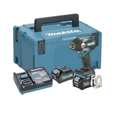 MAKITA - Llave de Impacto BL con Cuadro de 1/2", 4 Velocidades eléctricas, Incluye 2 baterías Li-ION de 40 V, cargador rápido y maletín Makpac.