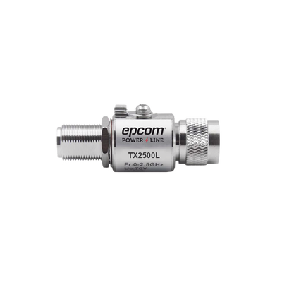 EPCOM POWERLINE - Protector de Línea Coaxial, tipo tubo de gas y paso de C.D., para 0-2.5 GHz, 750W y 0.2 dB de Perdida por Inserción