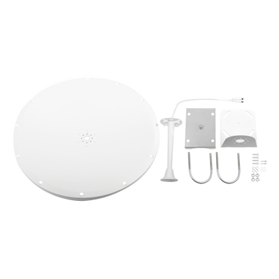 TXPRO - Antena Direccional con Frecuencia Extendida / 4.8 - 6.5 GHz / 28 dBi /  Jumper incluido con conector  SMA-Macho Inverso / Polaridad en 90º y 45º / Montaje incluido para torre o mástil