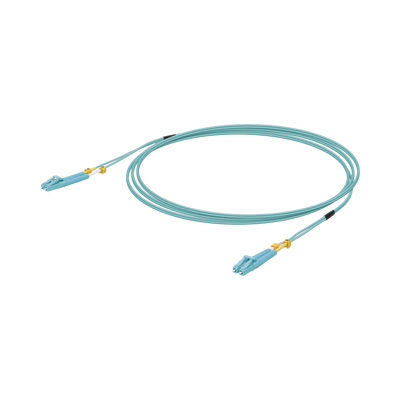 UBIQUITI - Jumper de Fibra Óptica Multimodo LC-LC Duplex 10 G, 50/125 OM3, Color Aqua, 3 Metros (9.84 Pies)