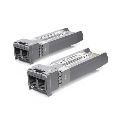 UBIQUITI - UFiber Módulo SFP+ 10G, transceptor MiniGibic MultiModo 10 Gbps, distancia 300m, conectores LC, paquete de 2 piezas