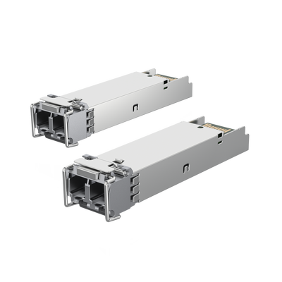 UBIQUITI - UFiber Módulo SFP, transceptor MiniGibic MultiModo 1.25 Gbps, distancia 550m, conectores LC, paquete de 2 piezas