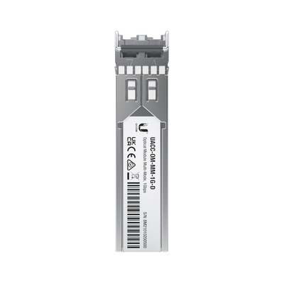 UBIQUITI - UFiber Módulo SFP, transceptor MiniGibic MultiModo 1.25 Gbps, distancia 550m, conectores LC, paquete de 2 piezas