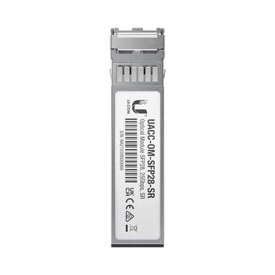 UBIQUITI - Transceptor de fibra óptica multimodo SFP28 hasta 25 Gbps con 2 conectores LC, hasta 100 mts