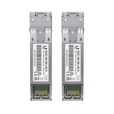 UBIQUITI - UFiber Módulo SFP+, transceptor MiniGibic MonoModo 10 Gbps, distancia 10 km, un conector LC. Incluye 2 piezas