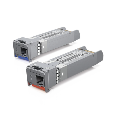 UBIQUITI - UFiber Módulo SFP+, transceptor MiniGibic MonoModo 10 Gbps, distancia 10 km, un conector LC. Incluye 2 piezas