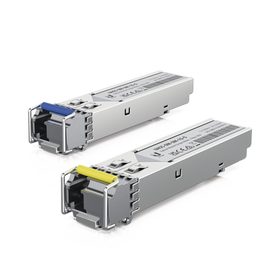 UBIQUITI - UFiber Módulo SFP, transceptor MiniGibic MonoModo 1.25 Gbps, distancia 3km, Simplex, un conector LC, incluye 2 tranceptores