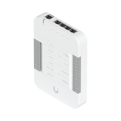 UBIQUITI - UniFi Access Hub Door, puede conectar 2 lectores y 2 cámaras (no incluidos) para controlar solo una puerta / 2 terminales AUX y 4 entradas adicionales (sensores y botones) POE 802.3bt no incluido