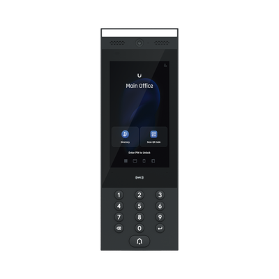 UBIQUITI - UniFi Intercom para interior/exterior IP65, Lector NFC y QR / Pantalla táctil 7", cámara, bocina y micrófono, sensor de movimiento, funciona con UniFi Access