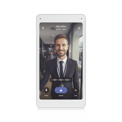 UBIQUITI - UniFi Intercom Viewer, monitor que se vincula a UA-INTERCOM, para visualizar y aperturar, pantalla táctil de 5", energizado por POE, montaje en pared