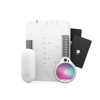 UBIQUITI - UniFi Access Kit de Inicio, con HUB, Reader Pro, Reader Lite y 20 tarjetas, para acceso a una sola puerta