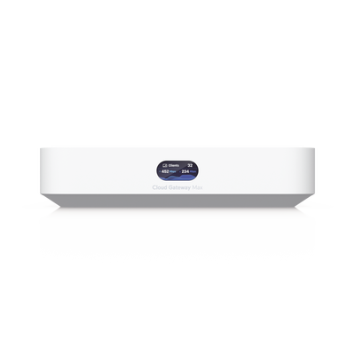 UBIQUITI - UCG Max Cloud Gateway de 2.5 GbE Compacto con Soporte para hasta 30 Dispositivos UniFi, 300+ Clientes, Enrutamiento IPS de 2.3 Gbps y Almacenamiento 512 GB de Memoria Interna