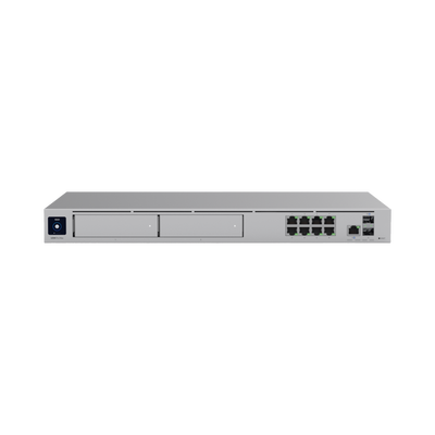 UBIQUITI - UniFi Dream Machine Pro Max – Cloud Gateway Empresarial con Soporte para 150 Dispositivos y 2000 Clientes, 5 Gbps de Ruteo con IDS/IPS, 2 Bahías para HDD 3.5”, SSD Interno de 128 GB, Failover, Balanceo de Carga y VPN/SD-WAN