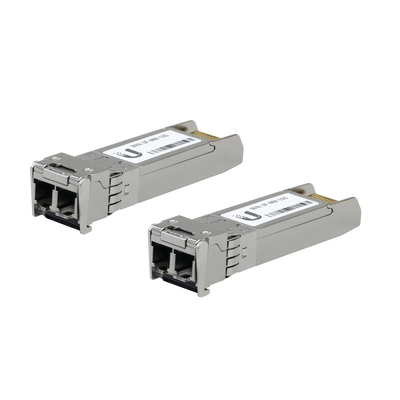 UBIQUITI - UFiber Módulo SFP+ 10G, transceptor MiniGibic MultiModo 10 Gbps, distancia 300m, conectores LC, paquete de 2 piezas