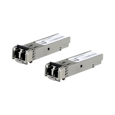 UBIQUITI - UFiber Módulo SFP, transceptor MiniGibic MultiModo 1.25 Gbps, distancia 550m, conectores LC, paquete de 2 piezas