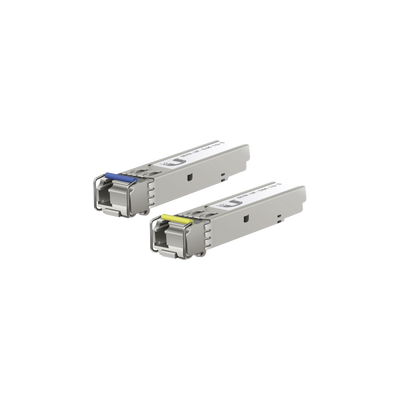 UBIQUITI - UFiber Módulo SFP, transceptor MiniGibic MonoModo 1.25 Gbps, distancia 3km, un conector LC, incluye 2 tranceptores