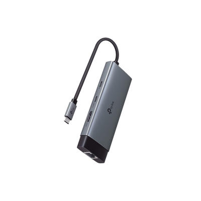 TP-LINK - Adaptador HUB 6 en 1, 1 puerto USB-C entrada, 1 puerto HDMI 4K, 1 puerto Ethernet Gigabit, 1 puerto USB-C y 2 puertos USB-A