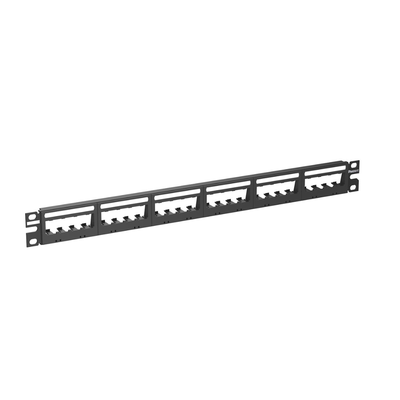 PANDUIT - Panel de Parcheo Modular Mini-Com (Sin Conectores), Ultimate IDÆ, Plano, Sin Blindaje, Con Etiqueta y Cubierta, de 24 Puertos, 1UR