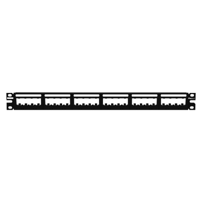 PANDUIT - Panel de Parcheo Modular Mini-Com (Sin Conectores), Ultimate IDÆ, Plano, Sin Blindaje, Con Etiqueta y Cubierta, de 24 Puertos, 1UR