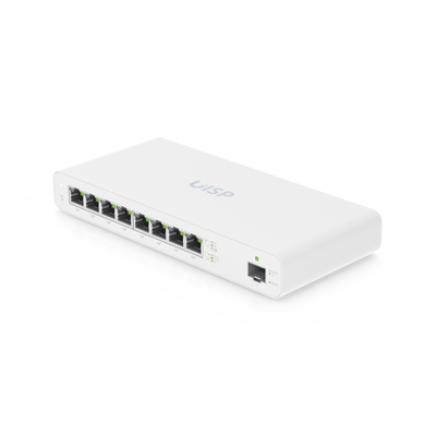 UBIQUITI - UISP Switch Gigabit PoE Pasivo de Capa 2 con 8 Puertos para Implementaciones MicroPoP