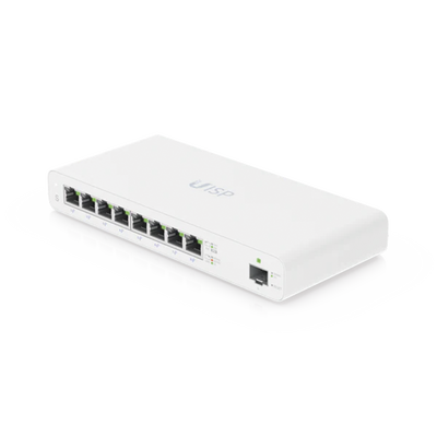 UBIQUITI - UISP Switch Gigabit PoE Pasivo de Capa 2 con 8 Puertos para Implementaciones MicroPoP