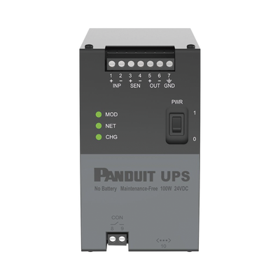 PANDUIT - UPS Industrial de 100 Watts, 24 Vcd de Entrada, Instalación en Riel DIN Estándar de 35mm, Temperatura de operación de -40 a 60 ºC